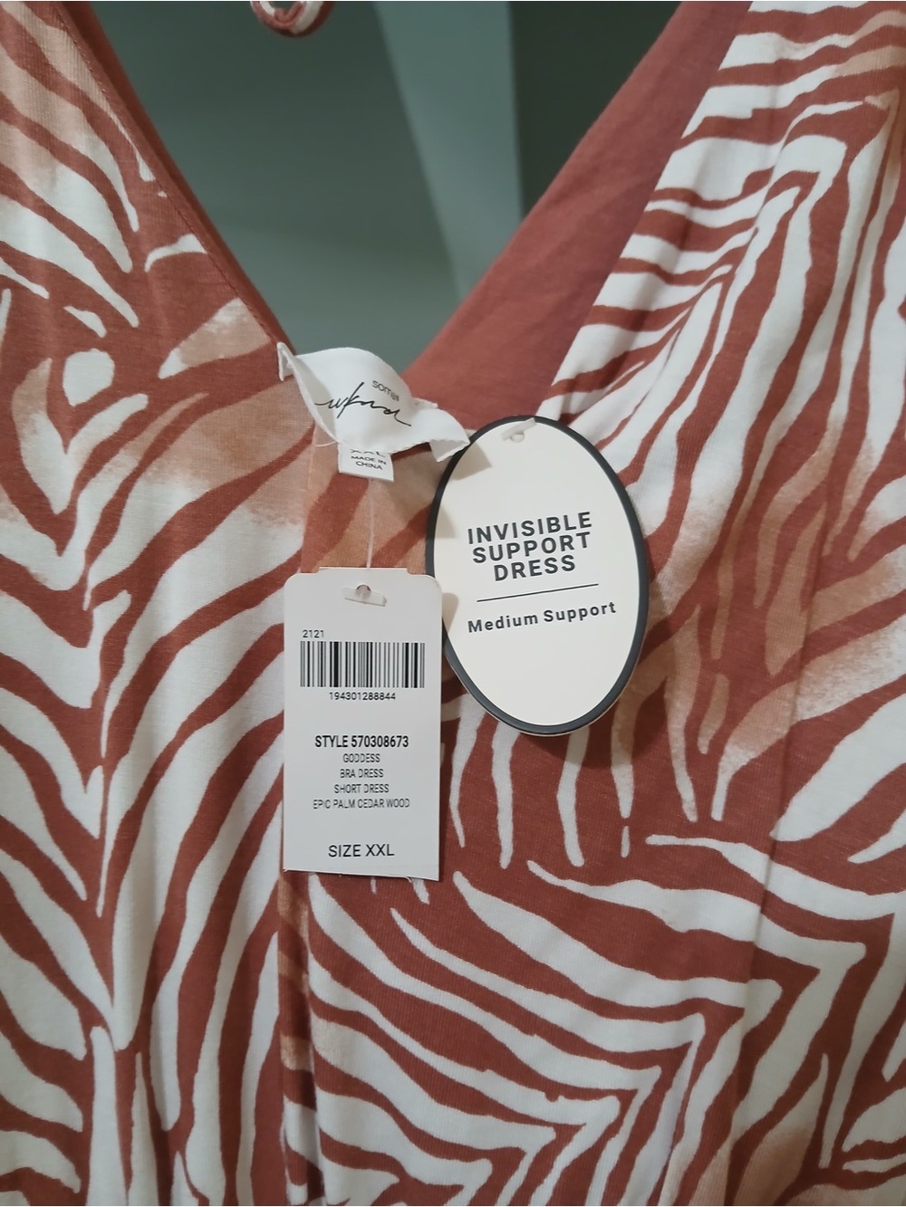 Soma Rust and White Zebra-Print Midi Dress